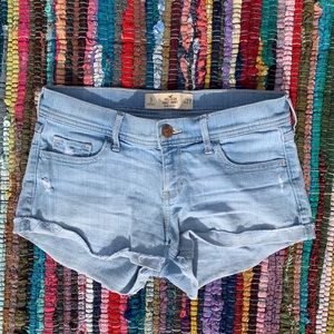 Light wash Hollister denim shorts